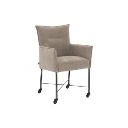 GoossensEetkamerstoelErik-Textielmetarmleuning