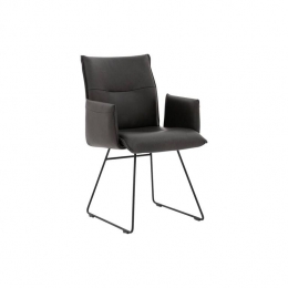 GoossensEetkamerstoelNicaGestoffeerdearmleuning-Ledermet