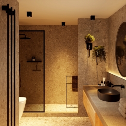 GibbonLEDopbouwplafondspot-Vierkant-IP65waterdicht-2700KWarmwitlichtkleurGU10-Plafondlampgeschiktvoorbadkamer-Zwart