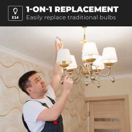 10xE14LEDLamp-48Watt470lumen-6500Kdaglichtwitlicht-Kleinefitting-Vervangt40Watt-C37kaarslamp