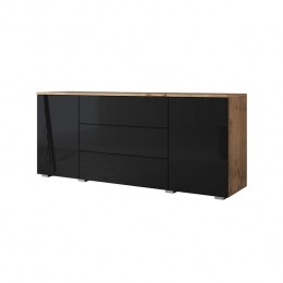 Meubella-DressoirPure-Zwart-Eiken-150cm