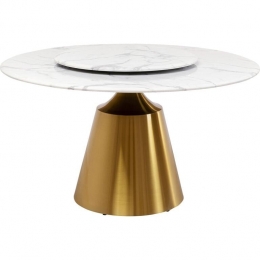 EettafelLucia135cmwitengoudKareDesign