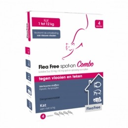 FleaFreeSpot-onComboAntiVlooienenTekenDruppelsKat4pipetten