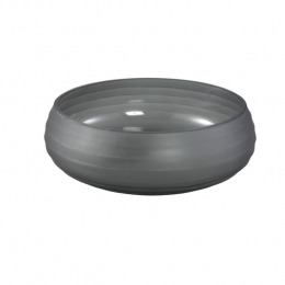 PTMDNadahGreyBowlShapedRibbedGlassVase