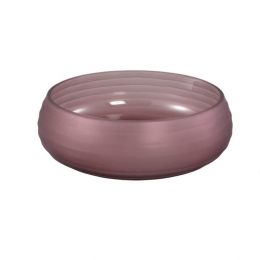 PTMDNadahPinkBowlShapedRibbedGlassVase