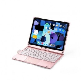 iPadPro11inch202020212022ToetsenbordCaseRosGoud360gradendraaibaarmetTouchpadMuis