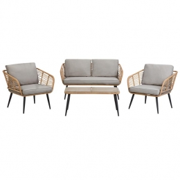 Beliani-CORINTHII-Loungesetvoor4-Natuurlijk-PErotan