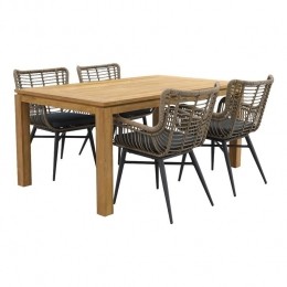 VDGJasminenaturalRomebrown170cmtuinset-5-delig