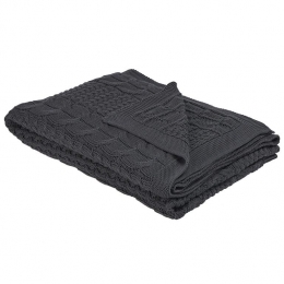 Beliani-FETHIYE-Plaid-Donkergrijs-140x170cm-Katoen