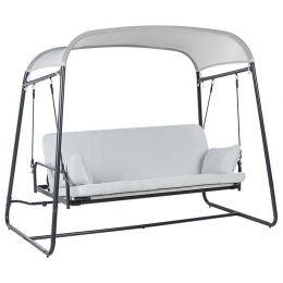 Beliani-MARSCIANO-Schommelbank-Lichtgrijs-Staal