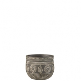 J-LinebloempotFresco-cement-grijs-medium-18cm