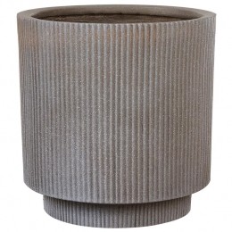 Beliani-DARIA-Bloempot-Taupe-37cm-Kleivezels