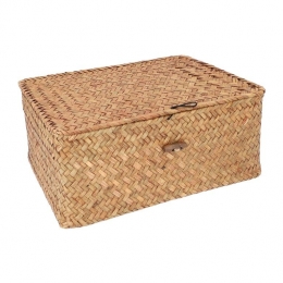QUVIOOpbergmand-29x19x12cm-Rotan-Bruin