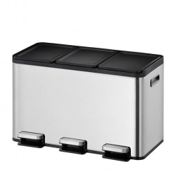 EKOEssentialRecyclerPedaalemmer30Liter3x10L-RVS