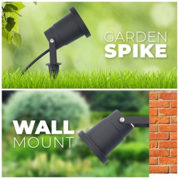 SydneyPrikspot-GU10-PlugPlay-Warmwit2700K-5Watt-Voorbuiten-Priklamp-Zwart-Grondspies-15meternetsnoer-Tuinspotsspots
