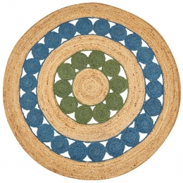 Beliani-HOVIT-Vloerkleed-Blauwgroen-140cm-Jute