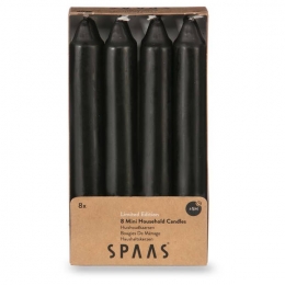 Miniconischetafelkaarsen8stzwart-Spaas