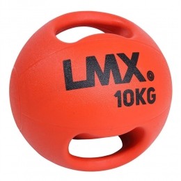 LifemaxxLMXMedicijnbal-DoubleHandleMedicineBall-10kg-Rood