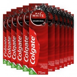 12xColgateTandpastaMaxWhiteActiveCharcoal75ml