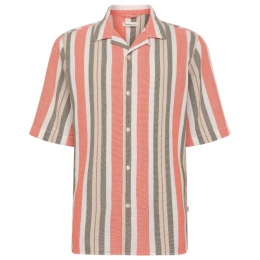 KnowledgeCottonApparel-BoxSSStripedCottonShirt-OverhemdmaatMroze