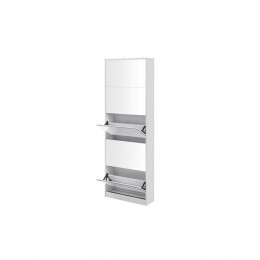 FeelFurniture-Schoenenkastmetspiegel-5Laden-Wit