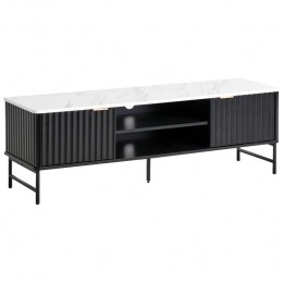 Beliani-GLASTONBURY-TV-meubel-ZwartMarmer-140x40cm-MDF
