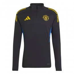 adidasManchesterUnitedTrainingstrui14-Zip2025-2026KidsZwartBlauwGeel