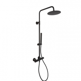 WiesbadenRegendoucheCaral-EcoTwenty20cmStortdouchemethanddoucheMatZwartOpbouw