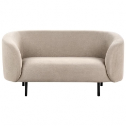 Beliani-LOEN-Tweezitsbank-Taupe-Polyester