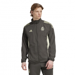 adidasRealMadridPresentatieTrainingsjack2025-2026GrijsLichtgroen