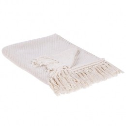 Beliani-YARSA-Plaid-Beige-125x150cm-Katoen