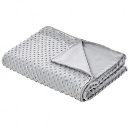 Beliani-CALLISTO-Verzwaringsdekenhoes-Grijs-135x200cm-Polyester
