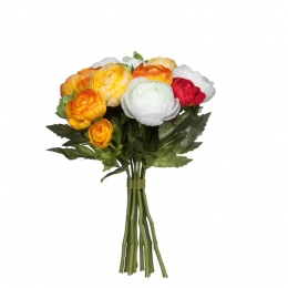 MicaDecorationsRanonkelsKunstbloemenBoeket-H22x19cm-Oranje