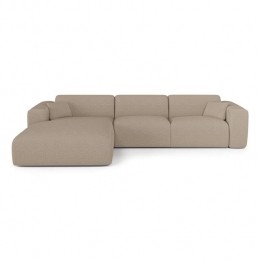 Sofalinkshoekcabriodunlopillo5zitsbouclettetaupe