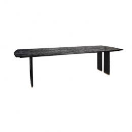 PTMDLiberBlackMangoWoodDiningTable200cmGoldLeg