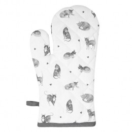 ClayreEefOvenwant18x30cmGrijsWitKatoenKatten