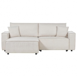 Beliani-KARILA-Hoekbankmetslaapfunctie-Beige-Rechtszijdig-Polyester