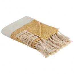 Beliani-SALME-Plaid-Beige-130x170cm-Katoen