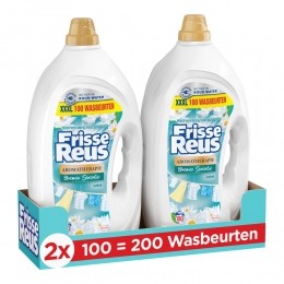 2xWitteReusWasmiddelFrisseReusGelLotus100Wasbeurten45liter