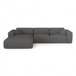 Sofalinkshoekcabriodunlopillo5zitsbouclettegrijs