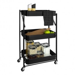 QUVIOKeukentrolleymetaalopvouwbaarmet3lagenenopwieltjes