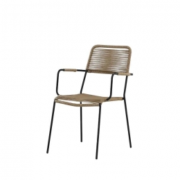 NestoutdoorJanaaluminiumtuinstoelnaturel-metarmleuningen