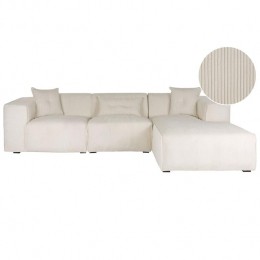 Beliani-DOLVA-Hoekbank-Gebrokenwit-Linkerzijde-294cm-Corduroy