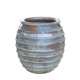 PTMDMaeghanCreamRoundCeramicPotLinesRoughFinish