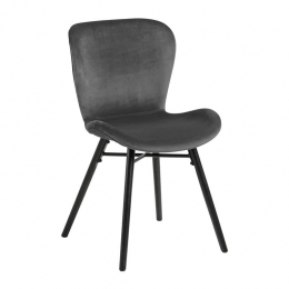 byfonQbasicToughEetkamerstoel-Fluweel-Antraciet