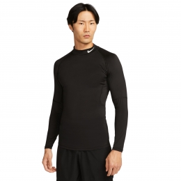NikeProOndershirtHogeHalsLangeMouwenZwartWit