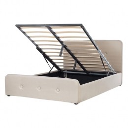 Beliani-RENNES-Bedmetopbergruimte-Beige-140x200cm-Polyester