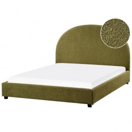 Beliani-VAUCLUSE-Tweepersoonsbed-Olijfgroen-140x200cm-Boucl