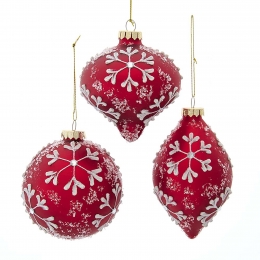 Roodwitglash10cmOrnamentkerstbalIIKurtSAdler-Kurtsadler