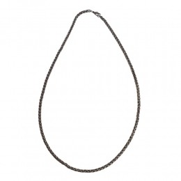 RobuusteStalenHalskettingmetKarabijnslotjeDonkerkleurig60cm